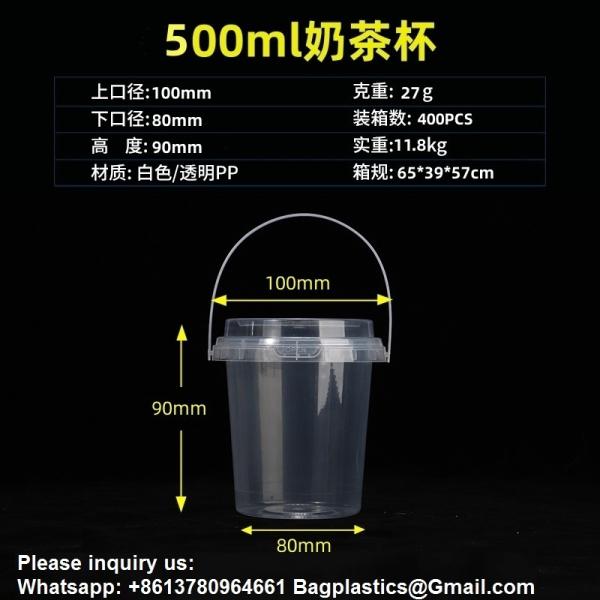 Clear Bucket With Lids - Plastic Food Storage Containers, Airtight Screw-On Lids - Freezer Safe Ice Cream Bucekts, Food Grade Reusable Containers For Kitchen
