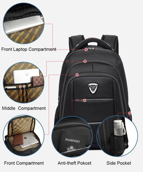 Large Custom Travel Backpack Leather Zip Motorcycle Ventilative Compartment