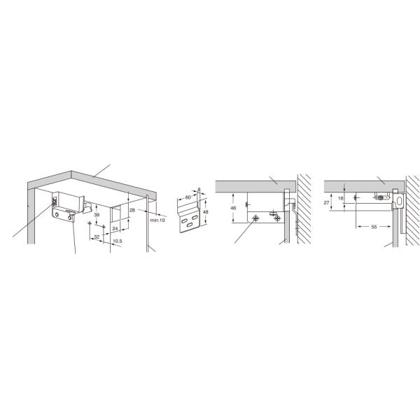 Steel PS Material Kitchen Hook Cupboard Wall Mount Hanger with Bracket Modern Design Style