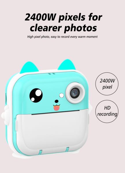 2.4inch IPS Screen Child Camera with Thermal Printer Instantly Print Photos and Record Videos