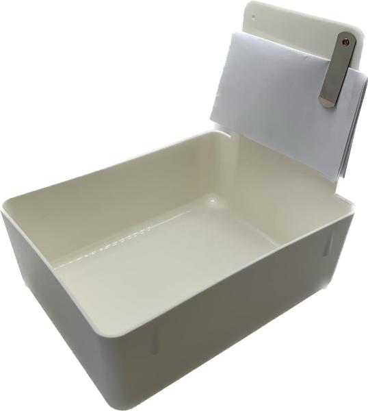 Dental Working Lab Pan, Dental Lab Work Case, Medium Plastic Pans With Stainless Steel Clip For Holding Job Cards