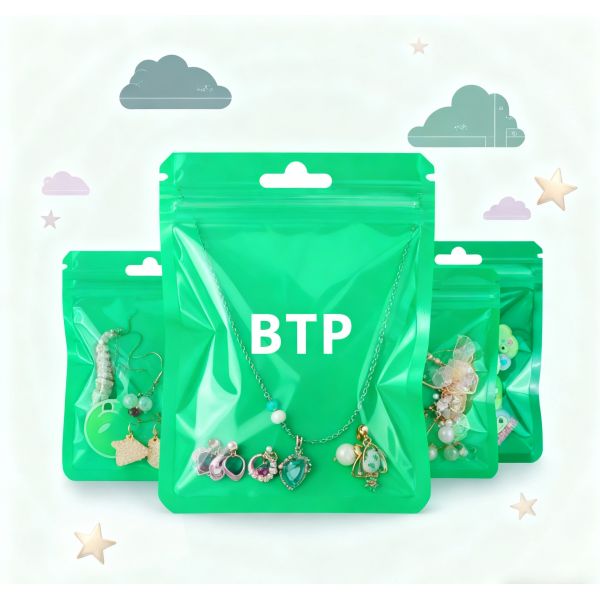 Three-seal Coloured Transparent Plastic Zip Lock Bag Sachet Jewelry & Watch Packaging Reseal Bags with Recycled Materials