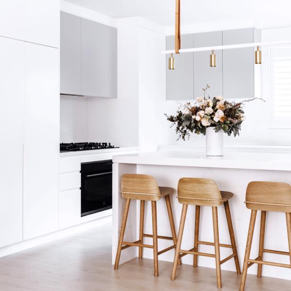 Modern White U Shape Kitchen Cabinet Melamine Kitchen Cabinet With Island