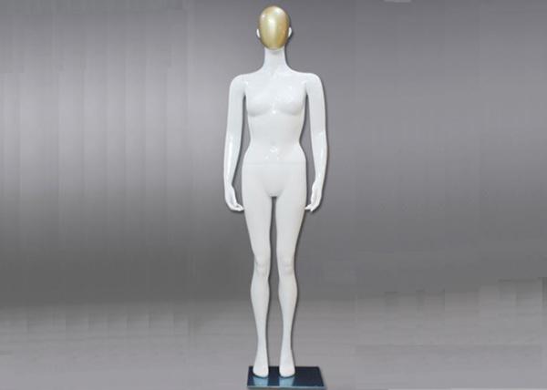 Clothing Store Display Mannequins / Female Full Body Mannequins With Golden Head
