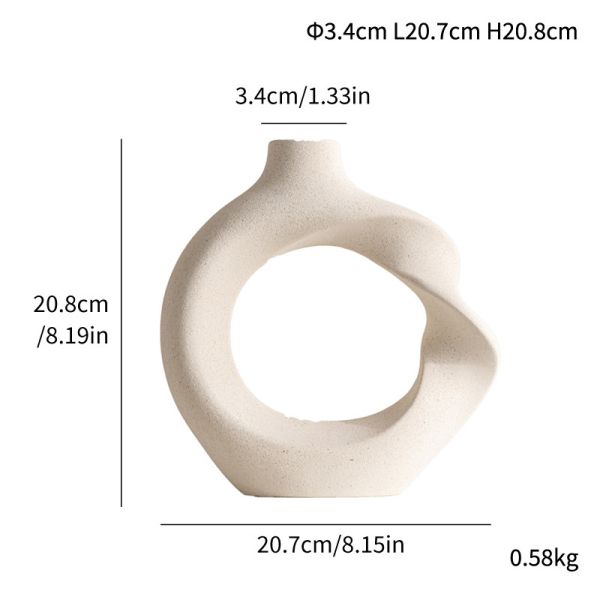 Hollow Geometric Ceramic Vase for Modern Home Decor
