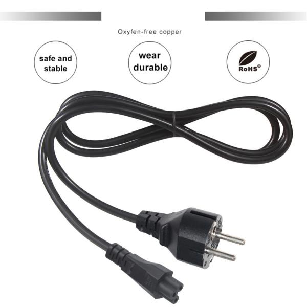 VDE CEE7-7 EU電源ケーブルからIEC C5 10A 250Vシュコケーブル