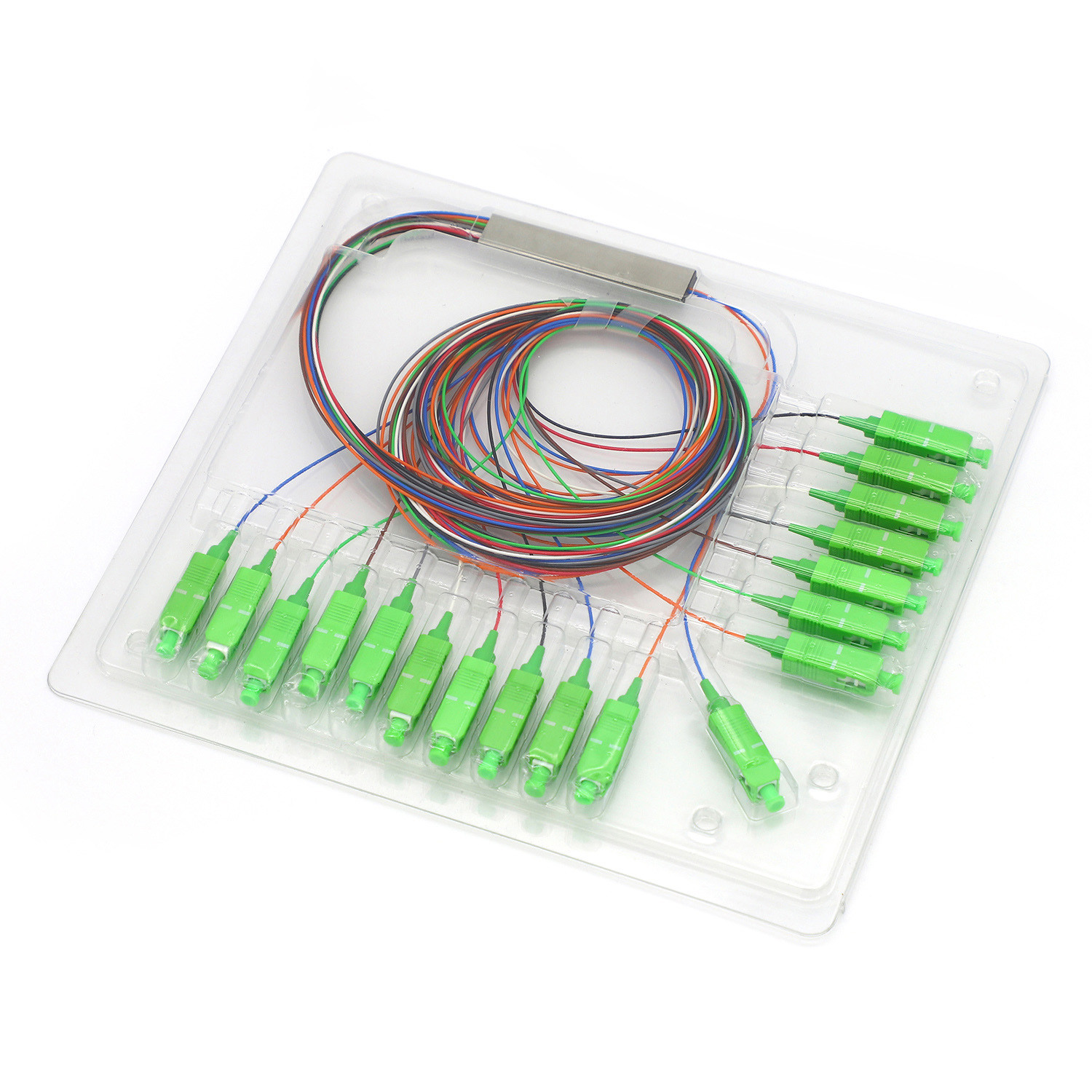 тип 0.9mm трубки gpon 1x8 поставки фабрики стальной 1m с splitter PLC оптического волокна соединителей SC/APC оптически