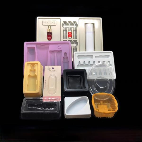 Plateau plastique en plastique noir/blanc pour cosmétiques alimentaires