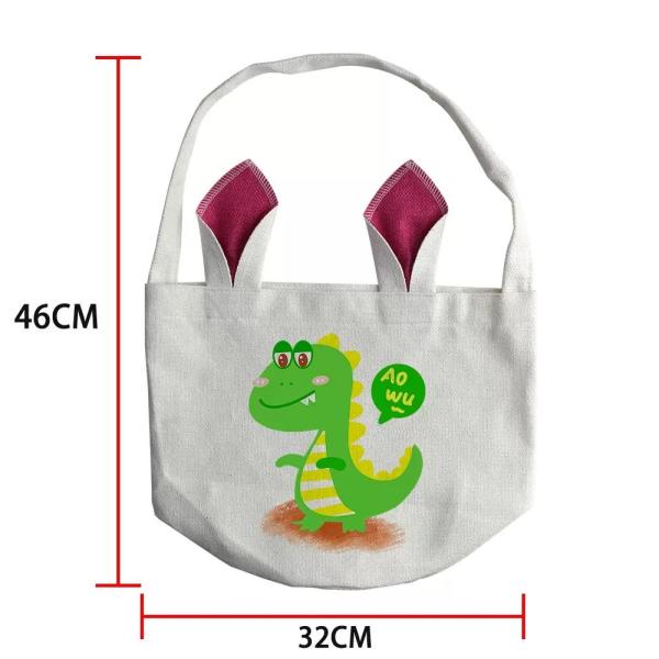 35*45cm DIY Sublimation Easter Basket Blanks With Rabbit Ears For Easter Day