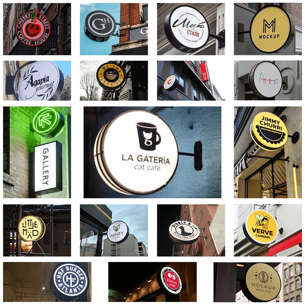 Round Outdoor Light Box Sign Advertising Signage Subway  Business Shop Lightbox