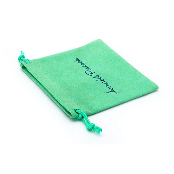 Custom Printed Velvet Drawstring Pouch , 13x18cm Small Velvet Jewelry Bags