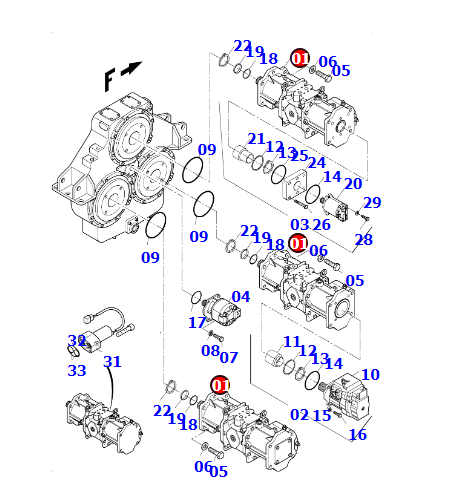 7082K00014 708-2K-00024 708-2K-00034 Hydraulic Pump For PC3000-6 Main Pump