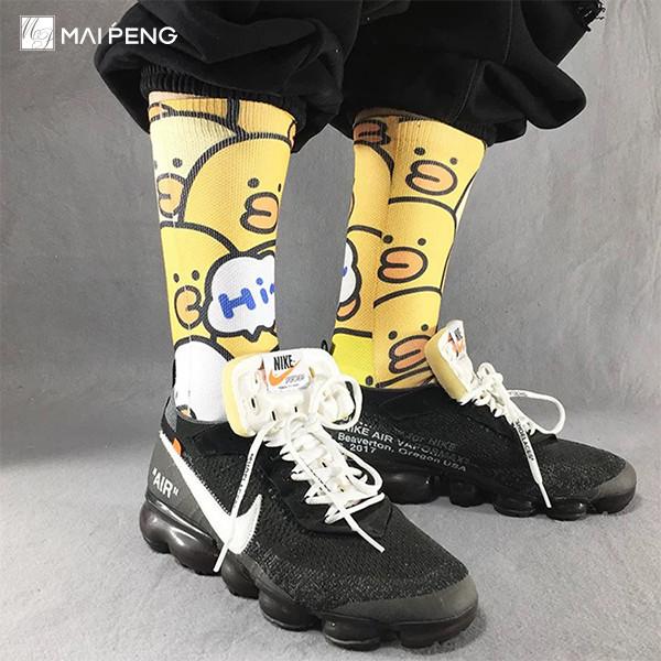 Des chaussettes de dessin animé à demi-terry sublimation imprimées