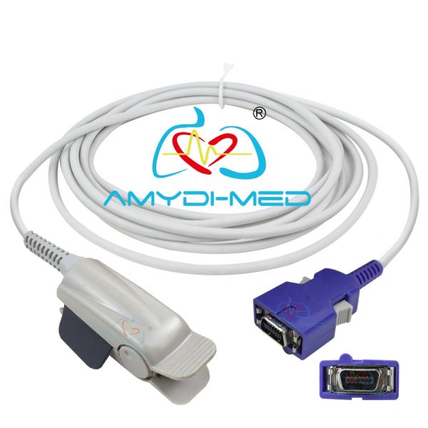 Amydi-Med 14Pin TPU Material SpO2 Sensor with 3.0M Cable for Nellcor OxiMax Finger Clip Sensor