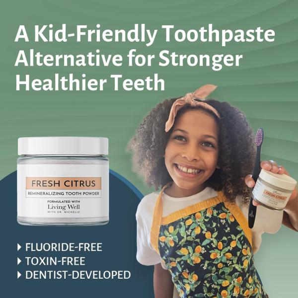 Natural Oral Care Remineralizing Tooth Powder Fluoride Free Fresh Citrus Private Labels