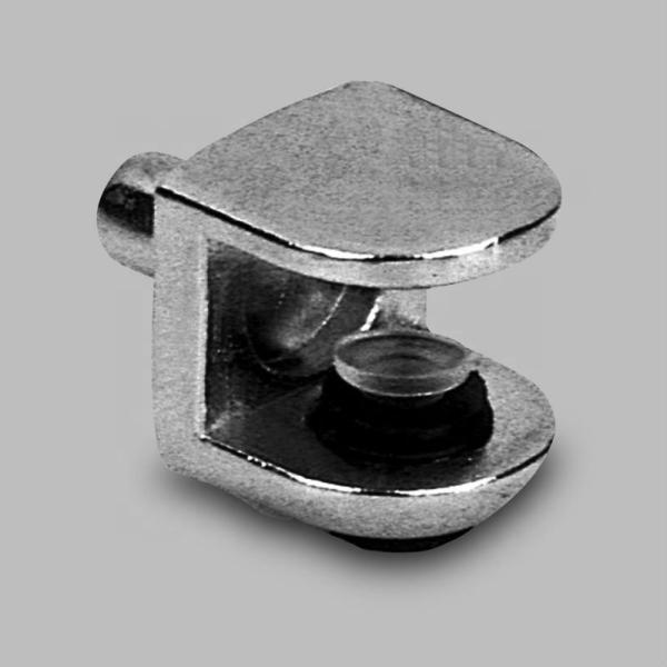 Square Zinc Alloy Nickel Plated Glass Shelf Support Clip for Book Shelving Cabinet