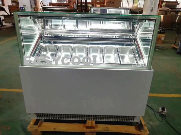 9 Tray Commercial Ice Cream Frozen Display Case With Fan Cooling