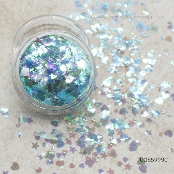 3mm White Loose Reflective Chunky Eye Glitter Bulk For Nails Lip
