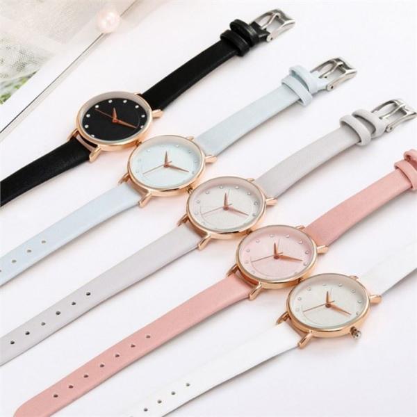 Simple Genuine Diamond Quartz Watch Antiscratch With 12mm Width Strap