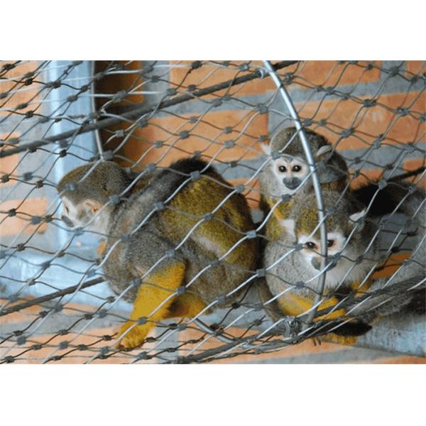 Diamond Zoo Enclosure Mesh 60 Degree Stainless Steel 316 Woven Wire Rope Mesh