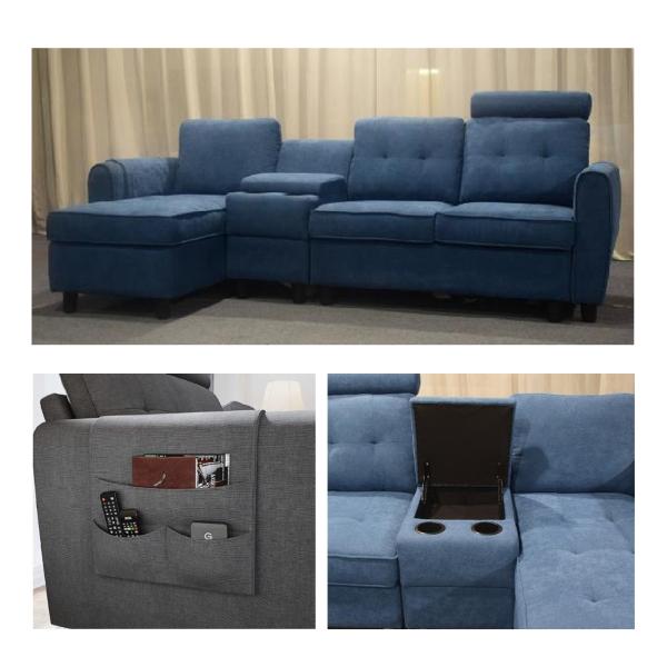 Multicolor Luxury Corner Sofa Breathable Fabric For Living Room