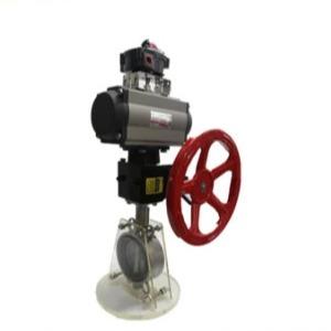 Stainless Steel Flange End Vacuum Ball Valve With Pneumatic Actuator DIN Standard