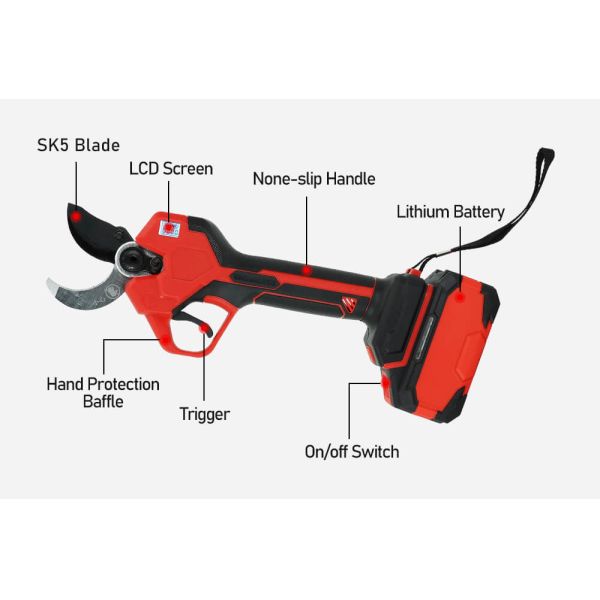 Electric Pruning Shears 45mm Brushless Motor Battery Powered Lightweight Design
