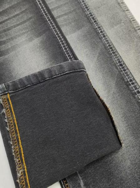 Tejido denim de 11.4oz de peso pesado NEGRO/NEGRO Estilo sarga Otoño Invierno 8S Para vaqueros o abrigo vaquero