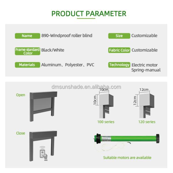 Наружный солнцезащитный навес Моторизированные умные жалюзи / роликовые жалюзи