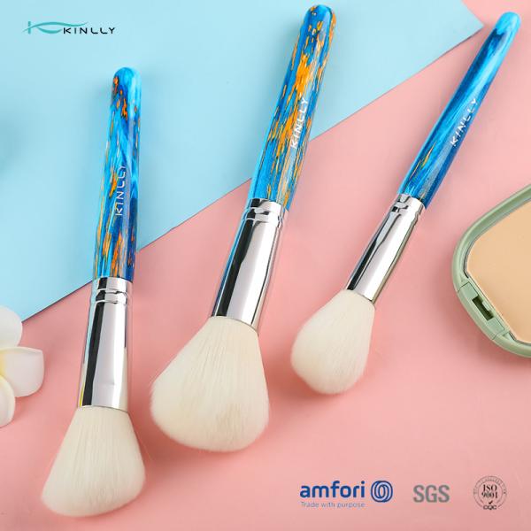 Голубое деревянное BSCI ISO9001 набор щетки макияжа 7 частей