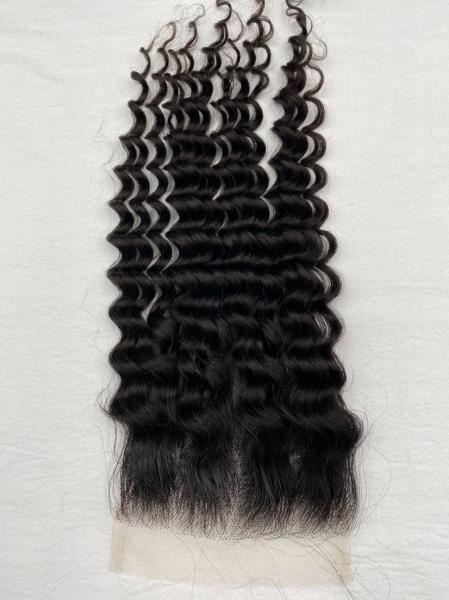 Deep wave 5x5 Customized 20A Natural Hairline Super Thin HD Lace Frontal100% Brazilian Human Hair Extensions