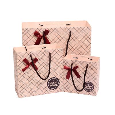 Offset Printing Creative Plaid Business Gift Bag For Jewelry