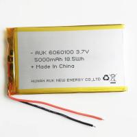 Bateria de lítio Li-ion de prata 3.7V 5000Mah recarregável 6060100