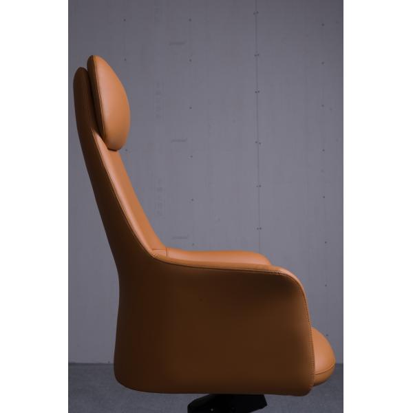 Posiciones rotatorias de cuero auténticas de la silla 3 que cierran la inclinación trasera de 135 grados con los apoyabrazos