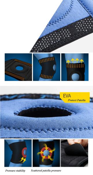 Flexible adjustable waterproof knee support for sports