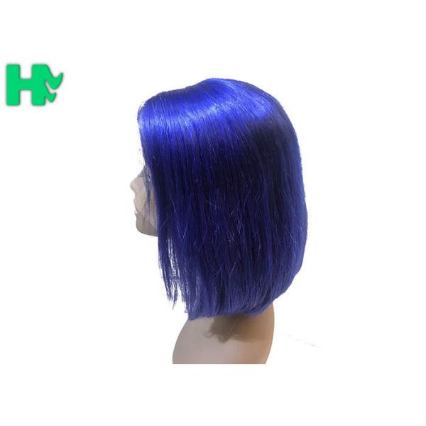 Front Lace Natural Human Hair Wigs , Short Glueless Malaysian Bob Wig