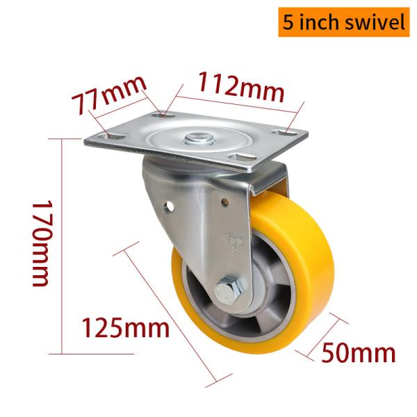 5 Inch Swivel Caster Wheels Heavy Duty Castors 125mm  775-86A