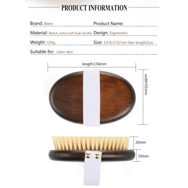 Oval Beech Wood Handle Body Brush r Dry Skin Shower Back Brush
