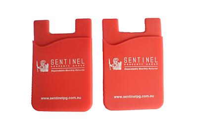 Smart Pocket Silicone Business Card Holder Simple Pattern With Logo Printed