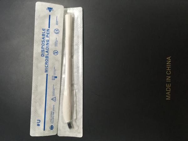 Pena descartável de Microblading do chanfro branco do punho com lâmina 15 comprimentos do cm