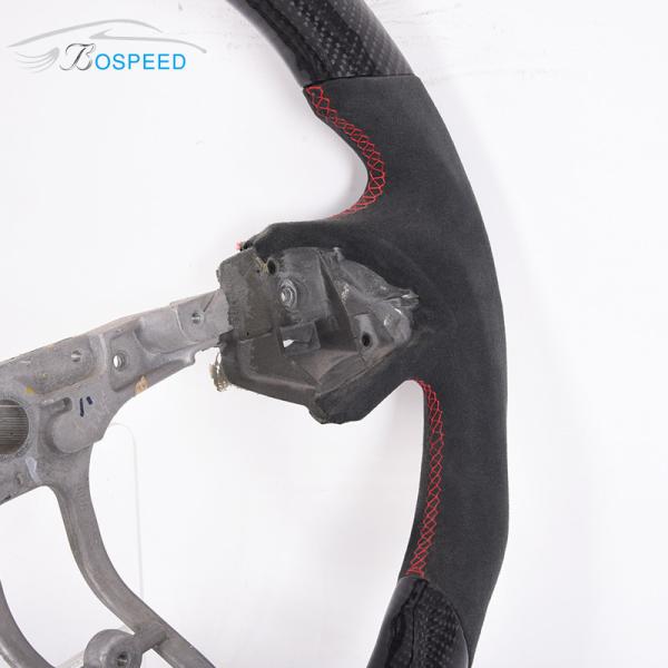 D Shape Black Alcantara Sports Cadillac Xt5 Steering Wheel Carbon Fiber Gloss