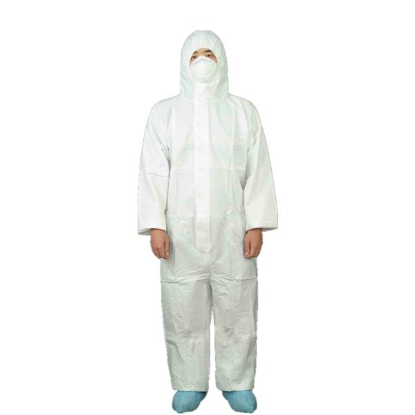 Breathable Type5/6 Disposable Microporous Chemical Protective Coverall For Paint Spary