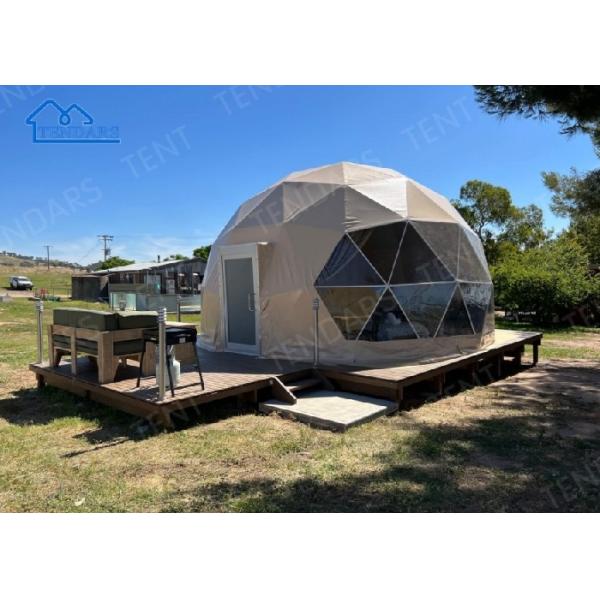 4m Dia Canvas Cotton Glamping Hotel Tent Aluminum Alloy Frame En-Suite Bathroom for Luxury Resorts