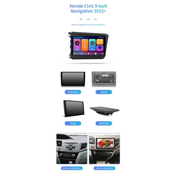 9 дюймов для навигации в реальном времени автомобиля GPS Bluetooth движения Honda Civic RHD 2012+
