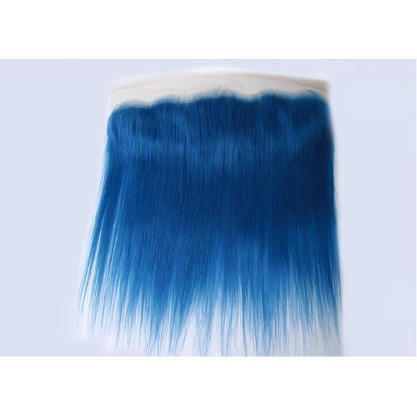 Dark Blue Human Hair Virgin Lace Frontal 16