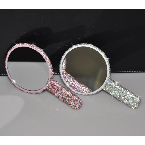 Small Diamond Makeup Portable Magnifying Mirror Light Up For Travel