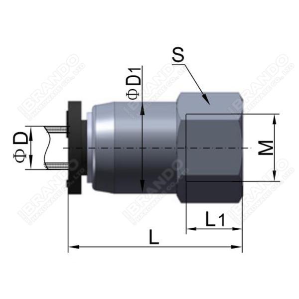 Штуцеры шланга PCF женские прямые пневматические быстрые соединяют 3/8