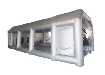 estação inflável de prata resistente UV da pintura da cabine de pulverizador do carro de 6x4x3m para a pintura do carro