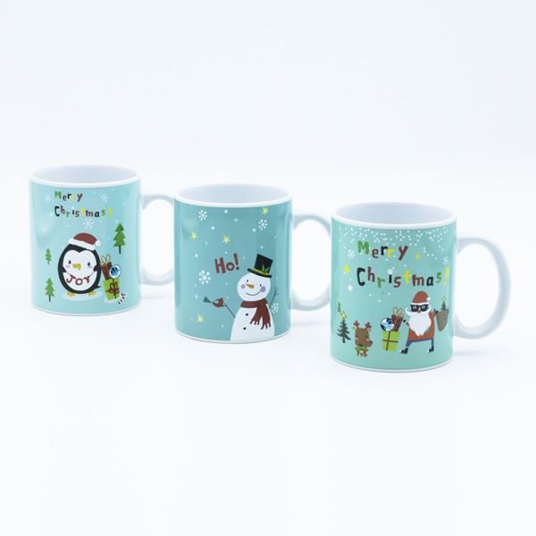 330ml ODM Christmas Mug With Decal Fired And Two Tone Ceramic Design For Holiday Celebrations
