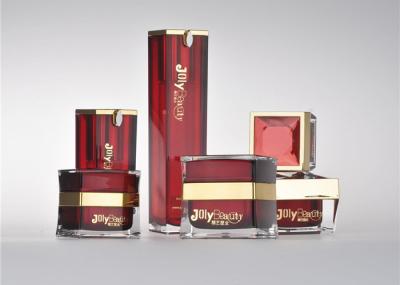 Press Pump Cosmetic Bottles And Jars Wholesale With Red Edge
